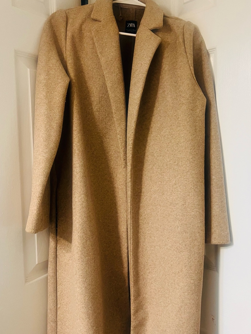 Zara Camel-Tone Single-Breasted Trench Coat
